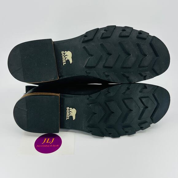 Sorel Women's Emelie Chelsea Black Waterproof Leather Ankle Boots Size 8 - Picture 10 of 11